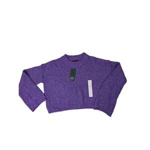 Wild Fable Purple Mock Collared Cropped Sweater XSmall